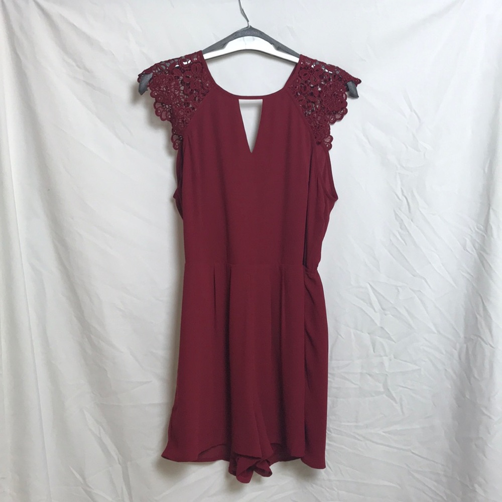 Red Romper with Open Back